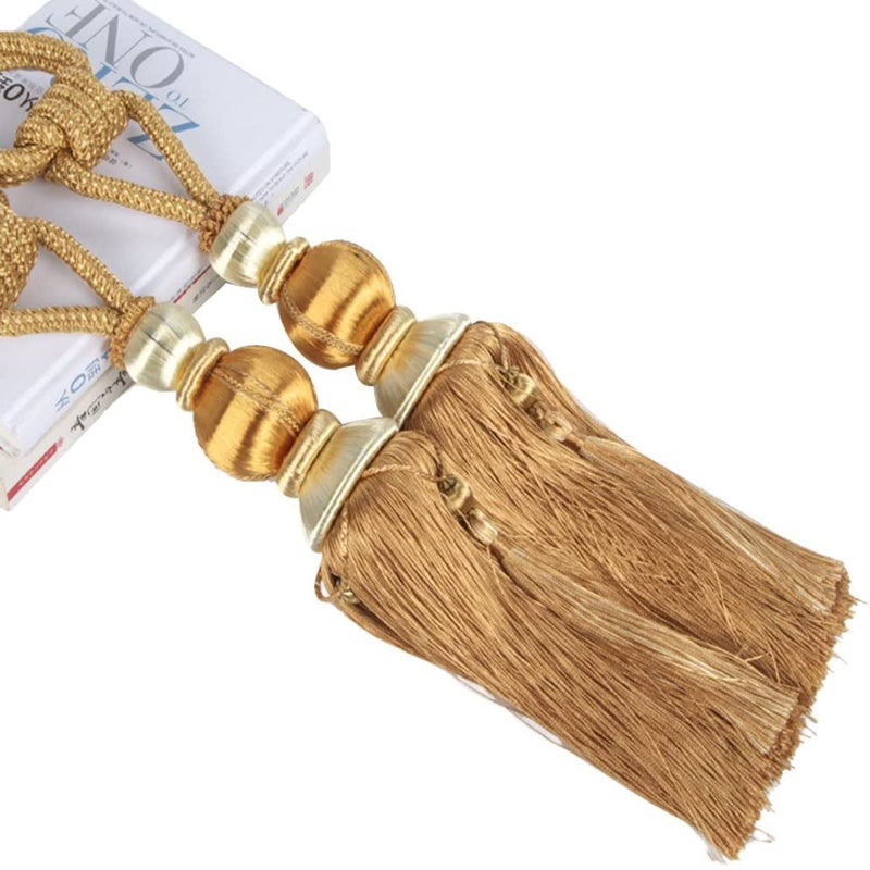 yawpnan Paired Lantern Single Hanging Ball Tassels Curtains Buckle Sling Binding Lantern Tiebacks Handcrafted Braided Buckle Drapery Curtain Holdbacks Window Treatments for Home 2 Pack - Image 5